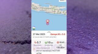 Gempa M 5,7 Pacitan